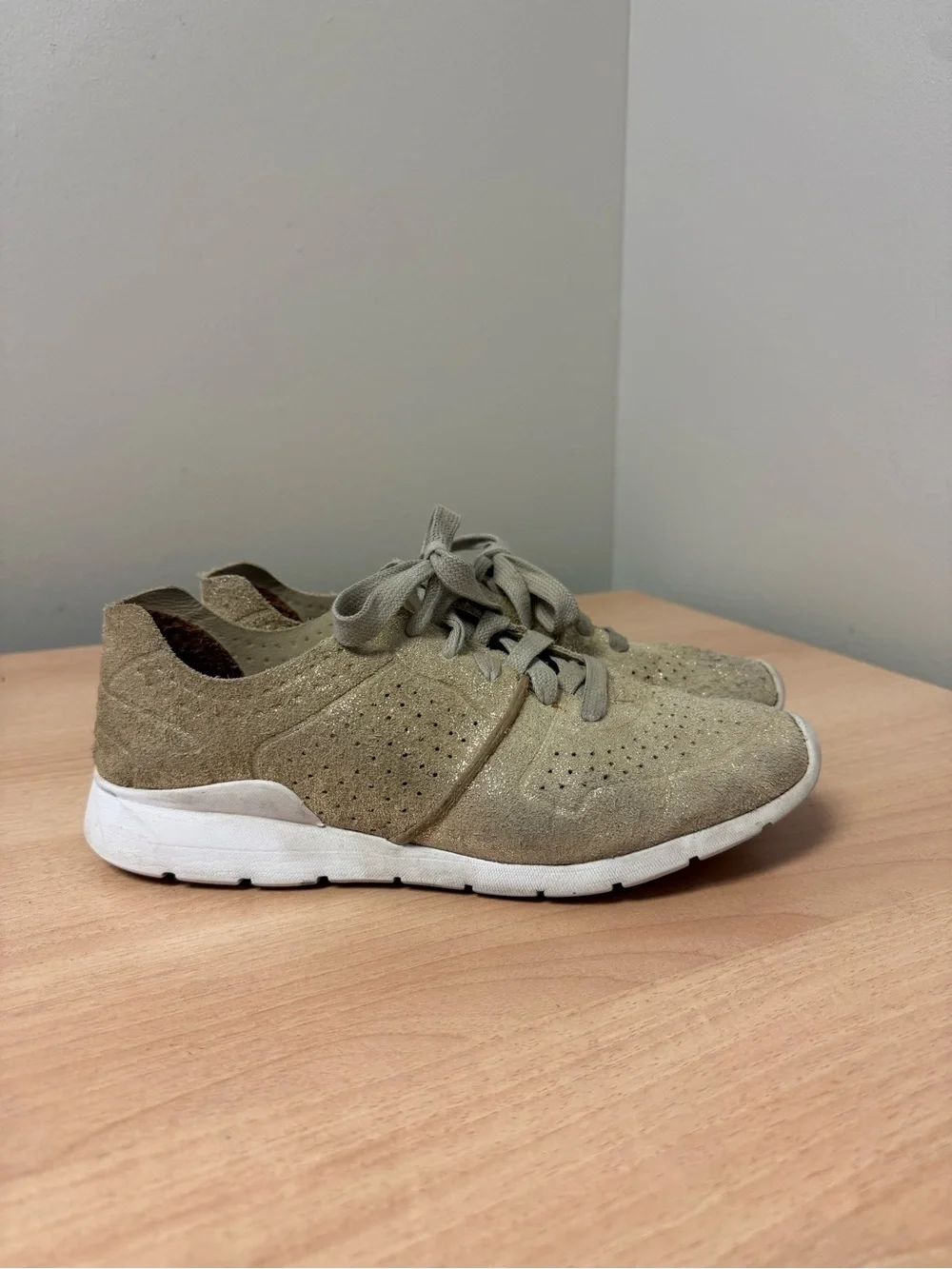 UGG Olive Green Suede Lace-Up Sneakers
